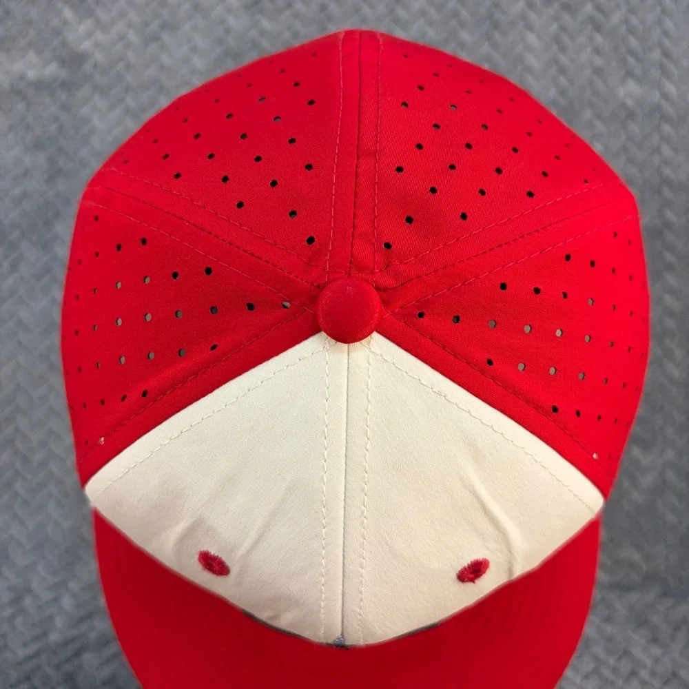 EvoShield FlexFit Baseball Hat Red White Star Logo Perforated Cap Size S/M 0660